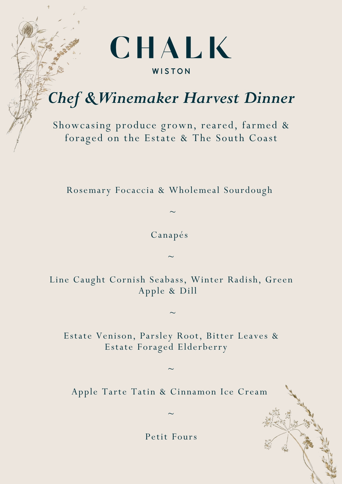 Chalk Restaurant at Wiston Estate_ Chef & Winemaker Harvest Dinner Menu