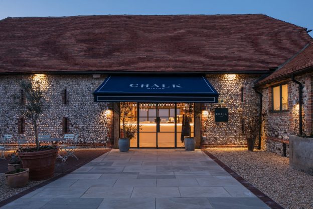Wiston Estate, Chalk Restaurant in West Sussex on the South Downs National Park. Vineyard Restaurant