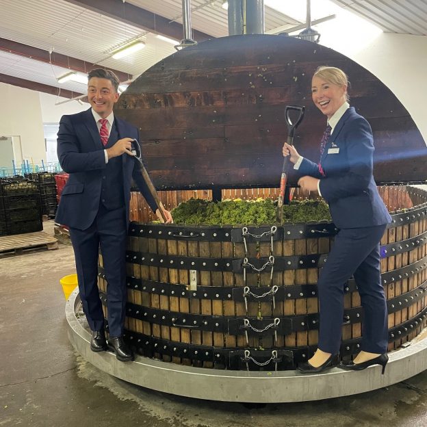 British Airways visit Wiston Estate in the South Downs - English Sparkling Wine producers 