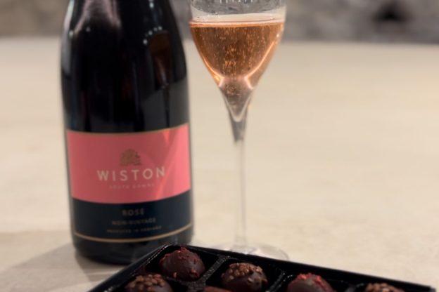 Wiston Estate English Sparkling Wine, Pinot Noir grapes at harvest