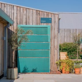 Chalk courtyard water feature